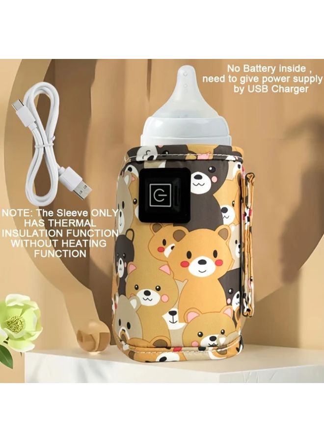 Yellow 2 In 1 Portable Milk Warmer And Insulated Bottle Bag For Travel - Image 5