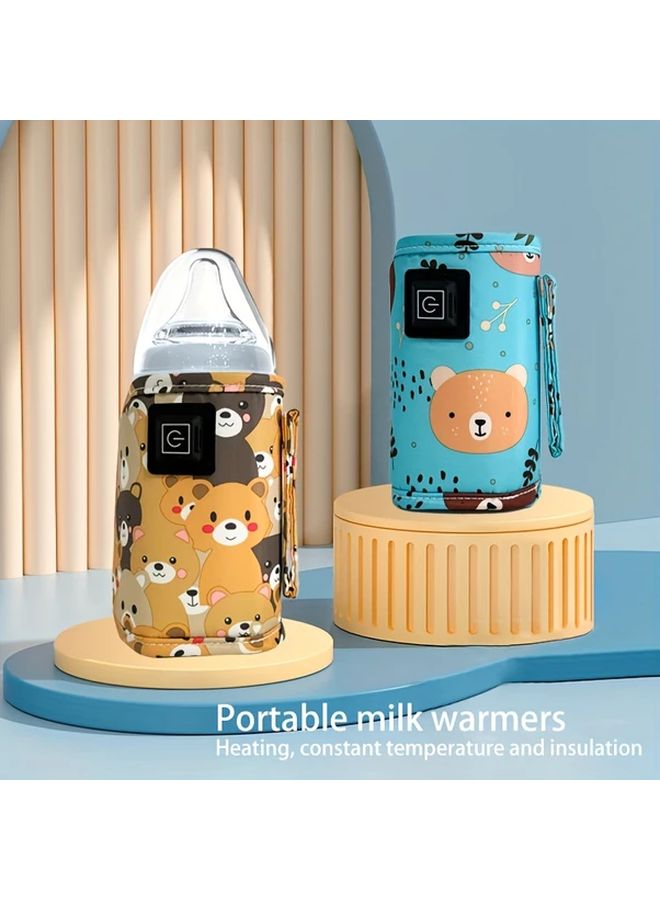 Yellow 2 In 1 Portable Milk Warmer And Insulated Bottle Bag For Travel - Image 1