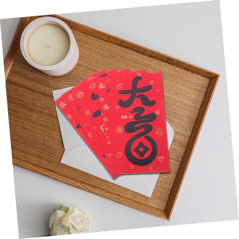 Black Chinese Red Envelopes 6pcs Lunar New Year Hongbao Lucky Money Packets For Wedding Birthday - Image 5