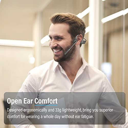 MONODEAL Bone Conduction Headphones with Mic, Bluetooth 5.3 Open Ear Headphones with Noise-Canceling Boom Microphone, Wireless Headset Earphones for Work, Driving, Home Office Commercial - Image 2