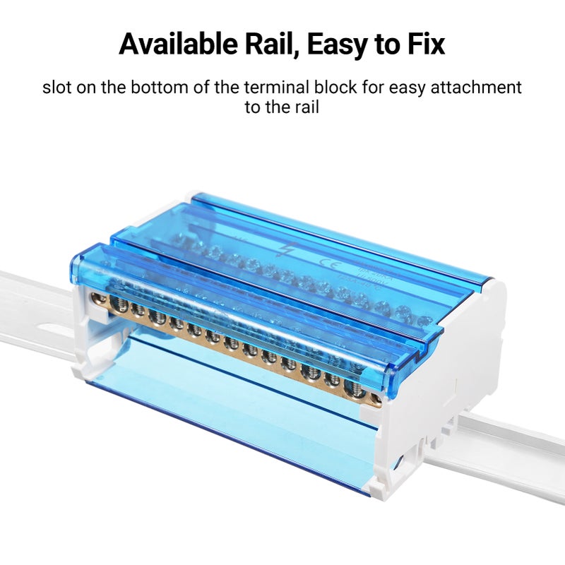 Terminal Block Junction Box 4-Level Single Phase Junction Case 415 Terminal Distribution Box Din Rail Terminal Case with Transparent Cover Distribution Protection Box - Image 4