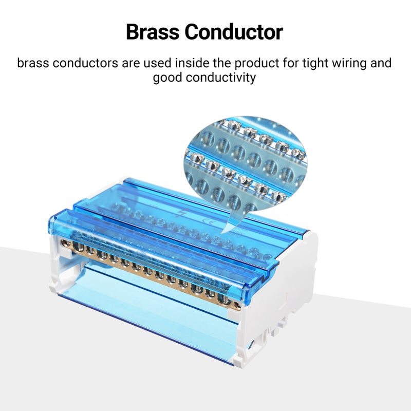 Terminal Block Junction Box 4-Level Single Phase Junction Case 415 Terminal Distribution Box Din Rail Terminal Case with Transparent Cover Distribution Protection Box - Image 5