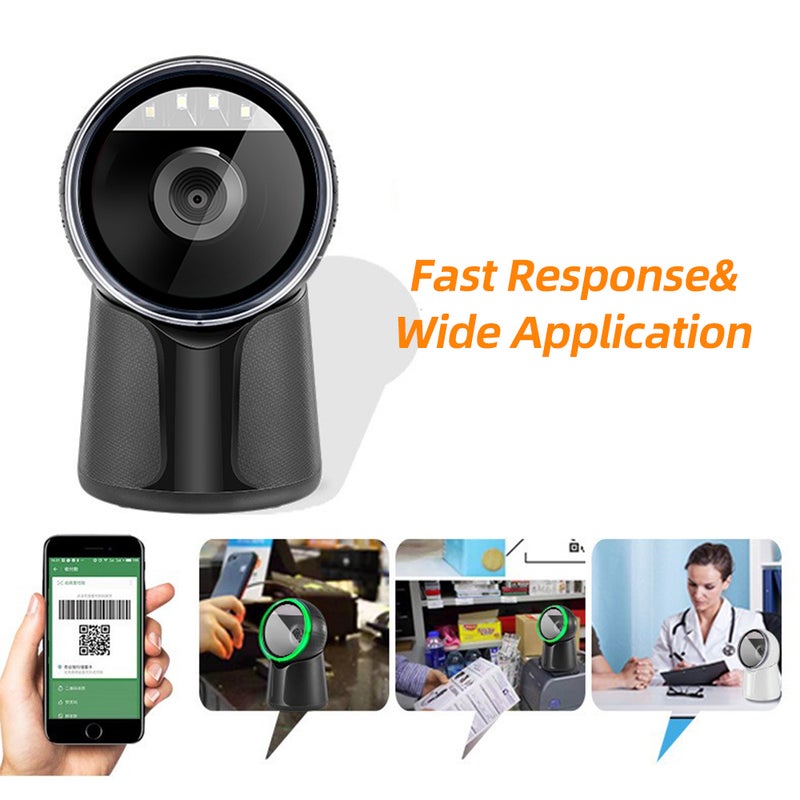 Wired Scanning Platform One-dimensional Barcode/QR Code Scanner for Supermarket Restaurant Retail Store Warehouse White - Image 3