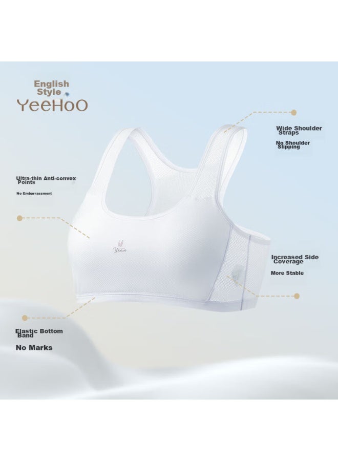 YEEHOO Ying Girls' Underwear, First Stage Small Vest, Work-style Back, Anti-nipple, Cool Mesh, Young Girl Underwear, Blue, 75a - Image 2