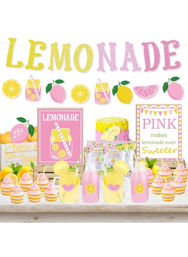K KUMEED Lemon Party Decorations Lemonade Stand Decorations With Lemonade Banner Lemonade Sign Coffee Bar Signs Lemon Stickers For Summer Lemon Birthday Baby Shower Bridal Shower Party Supplies - Image 2