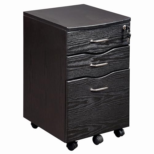 Techni Mobili Rolling Storage and File Cabinet Espresso