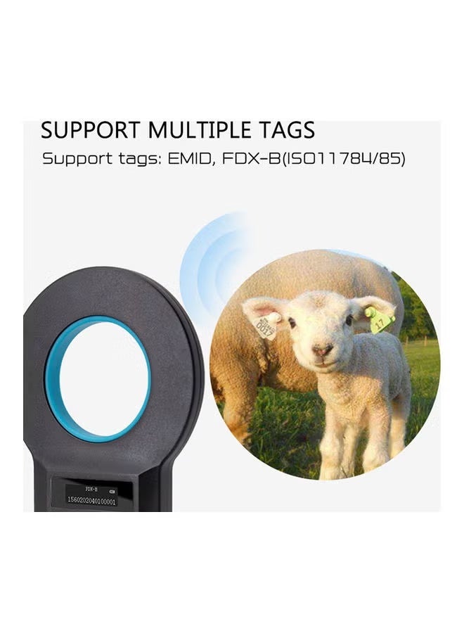 Professional Pet Microchip Scanner - ISO 11784/85 FDX-B/EMID Compatible Handheld Reader | Universal Animal Chip Detector for Dogs, Cats, Livestock (168x88x60mm, Black) - Image 2