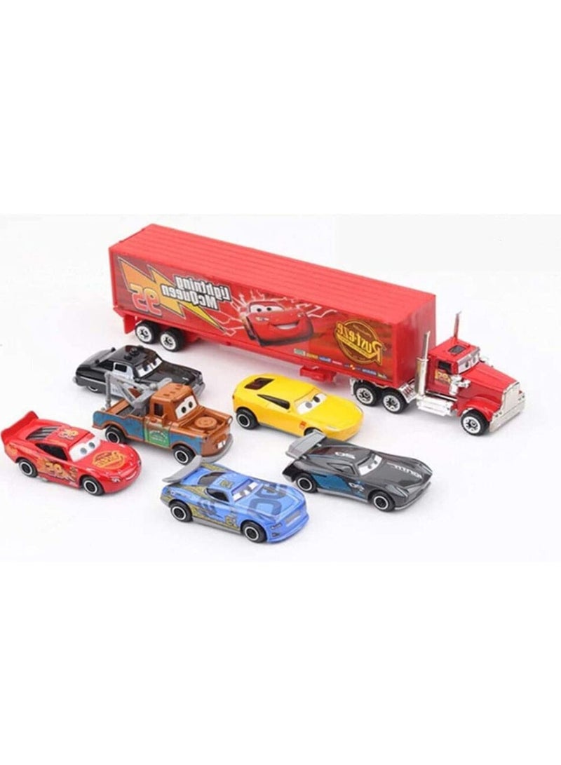 7Pieces شاحنة لعبة سيارة مجموعة البرق ماكوين جاكسون العاصفة ديكاست سيارة نموذج لعبة الأطفال هدية - Image 3
