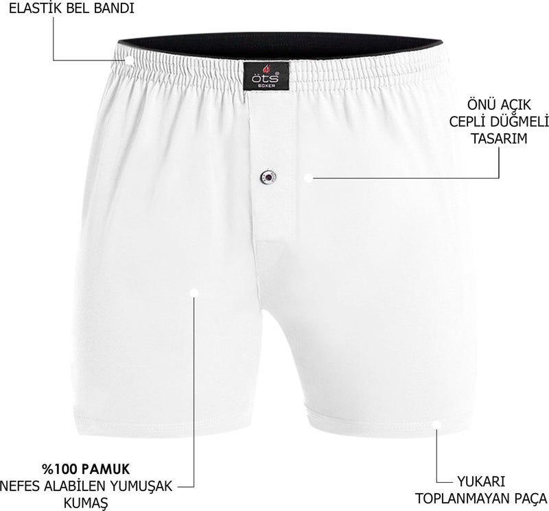 TS Men's 100% Cotton Boxer 5-Piece Set Buttoned, Comfortable Fit, High Quality, Premium Special Black Box, Underwear, Underwear - Image 4