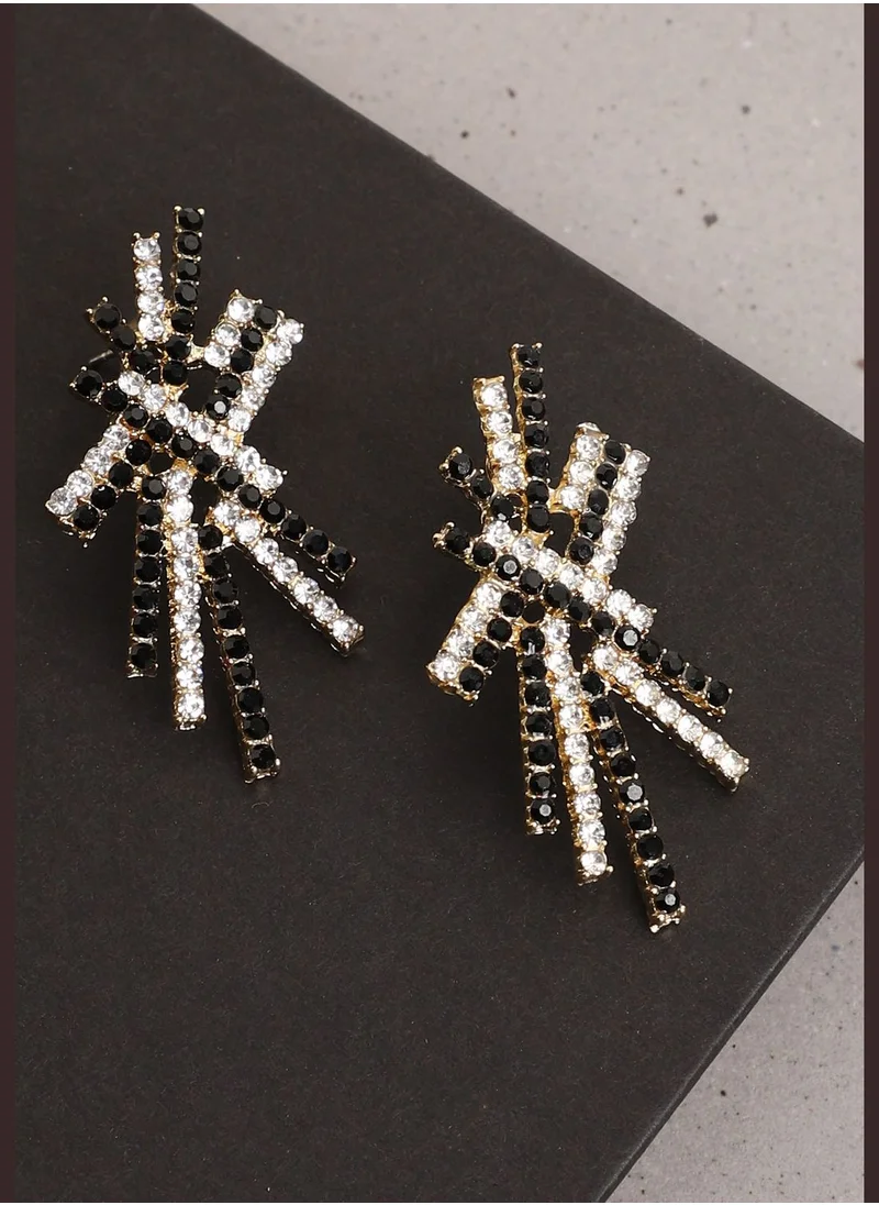 SOHI Gold Plated Designer Stone Drop Earring