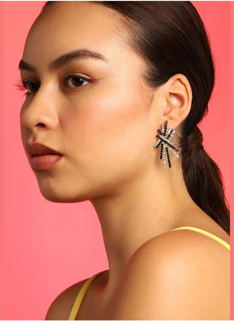 SOHI Gold Plated Designer Stone Drop Earring