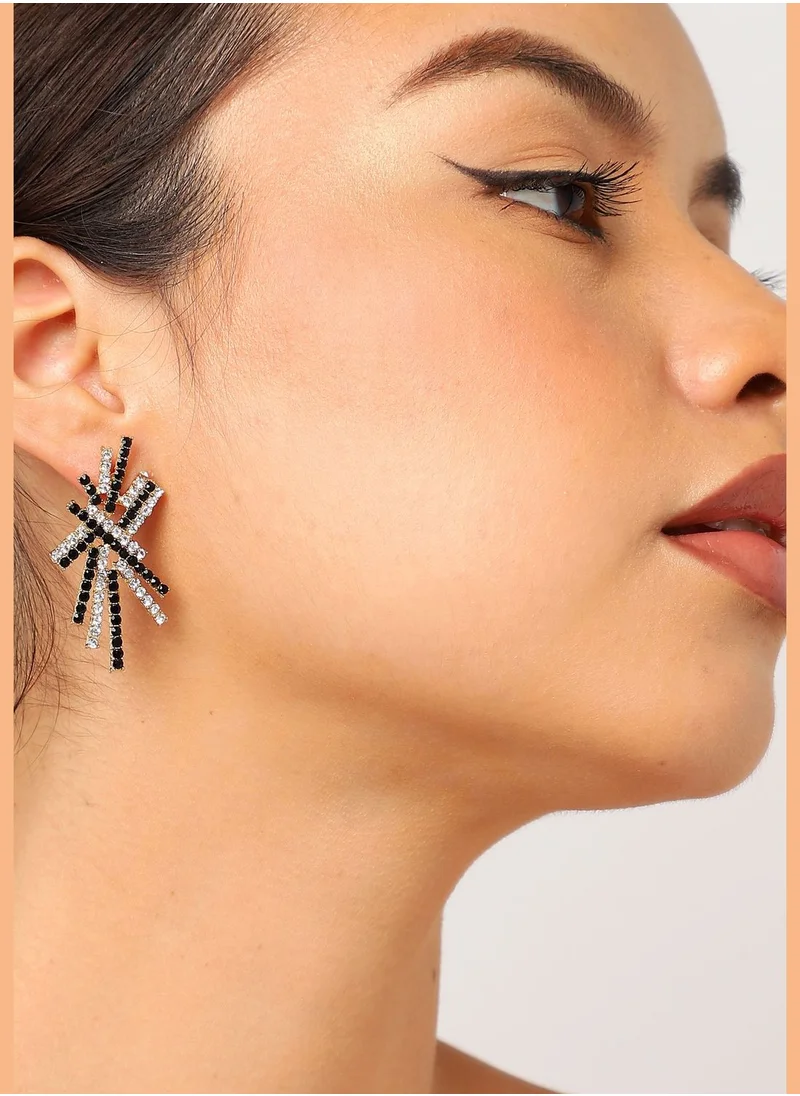 SOHI Gold Plated Designer Stone Drop Earring
