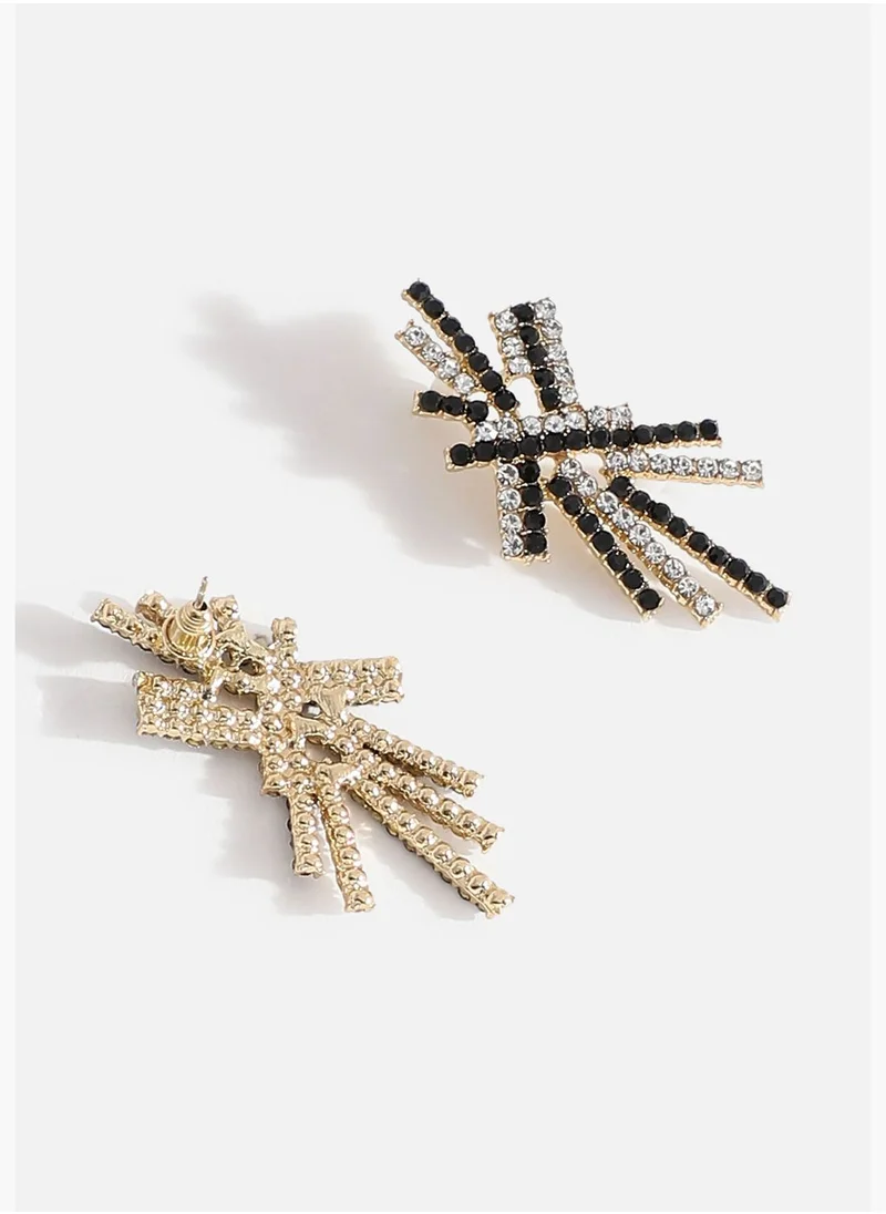 SOHI Gold Plated Designer Stone Drop Earring
