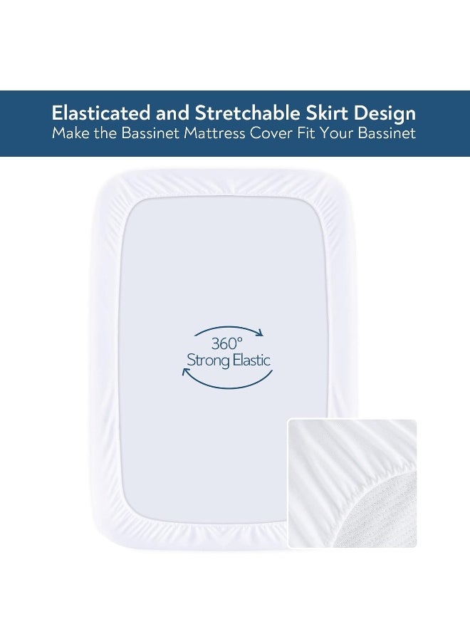 Magik & Kover Magik & Kover Bassinet Mattress Pad Fit for AMKE 3 in 1(21" x 35") /MiClassic/Milliard/Besrey/Evolur Stellar/TCBunny/GoFirst Bassinet, Waterproof Bassinet Mattress Protector, Cotton Terry Surface  - Image 4