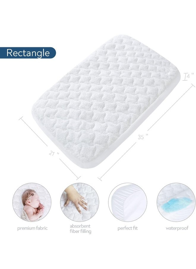 Magik & Kover Magik & Kover Bassinet Mattress Pad Fit for AMKE 3 in 1(21" x 35") /MiClassic/Milliard/Besrey/Evolur Stellar/TCBunny/GoFirst Bassinet, Waterproof Bassinet Mattress Protector, Cotton Terry Surface  - Image 3