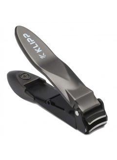 Nail Clippers for Men with Catcher - KLIPP Razor-Sharp Heavy Duty Self-Collecting Nail Cutters with Ergonomic Lever Keep Fingernails and Toenails Impeccably Manicured - Includes Ziplock Pouch