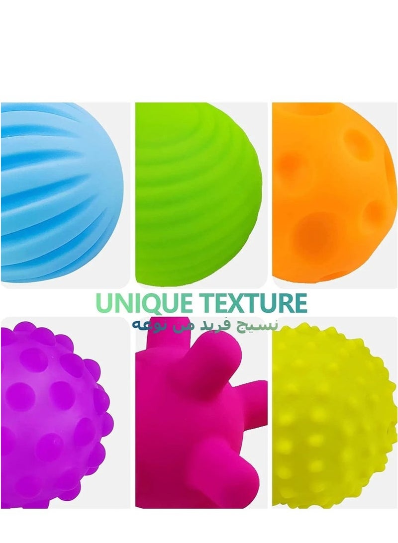 Baby Sensory Ball 6pcs Textured Multi Ball Set Massage Balls Squeezy and Bouncy Fidget Toys Montessori Toys for Toddlers Kids  - Image 2