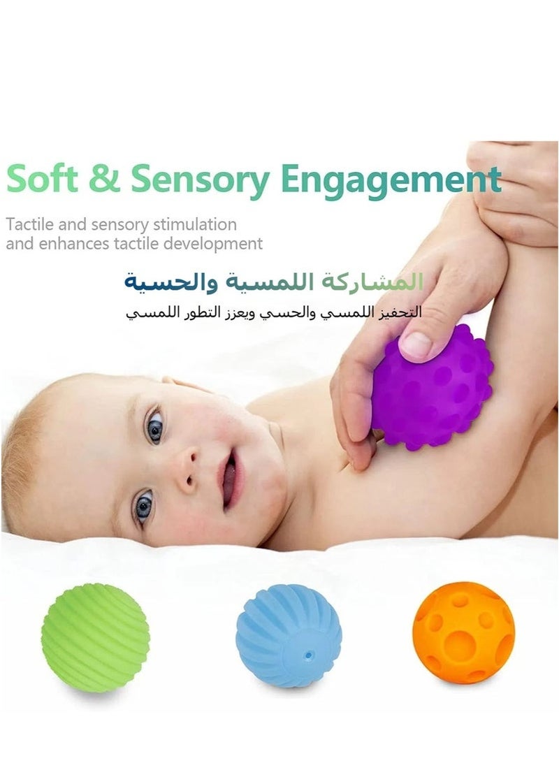Baby Sensory Ball 6pcs Textured Multi Ball Set Massage Balls Squeezy and Bouncy Fidget Toys Montessori Toys for Toddlers Kids  - Image 3
