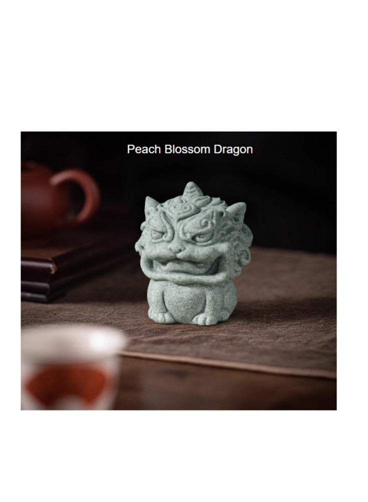 general National fashion Chinese mythical creatures animals festive auspicious lucky cute imitation green sandstone small ornament home tea pet tea table office decoration gift ornament - Image 5