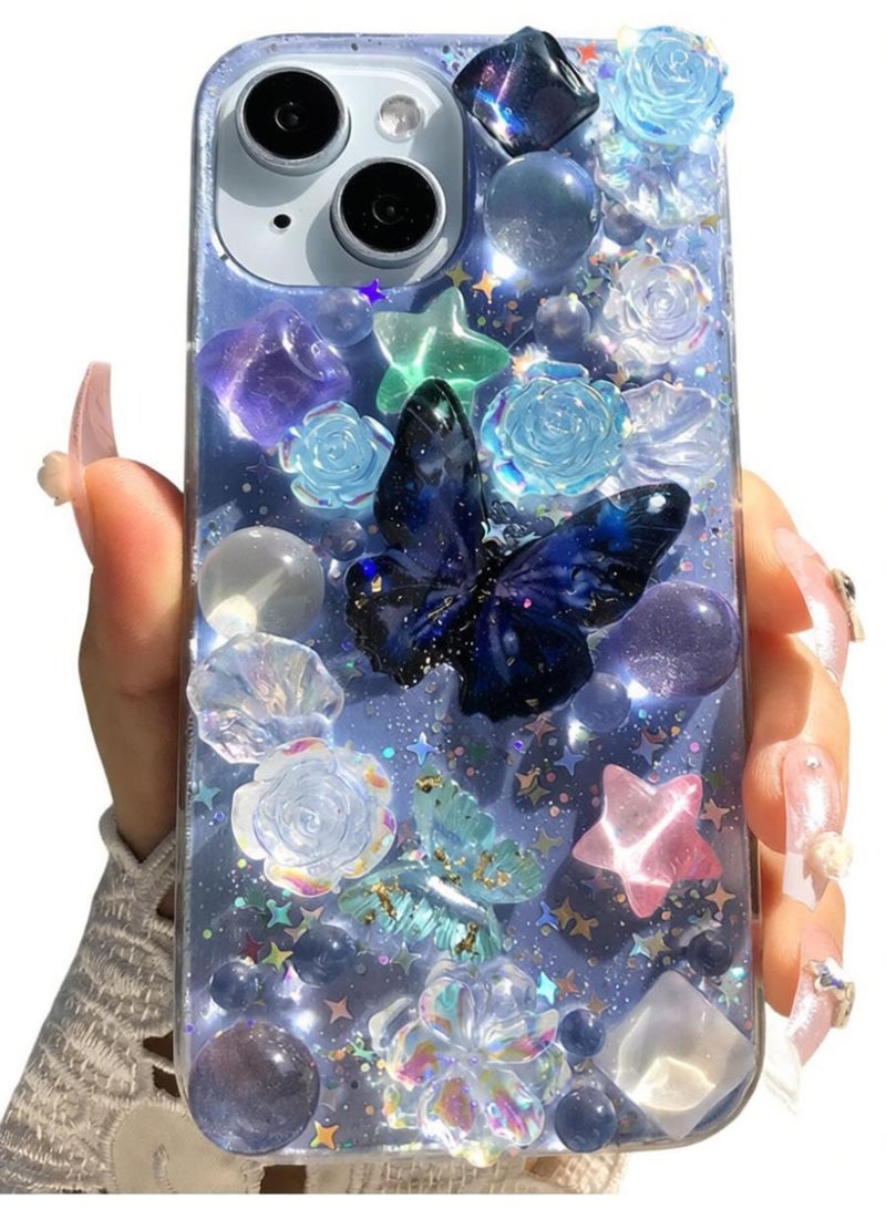 Compatible with iPhone 15  phone case, soft case for shock, collision, and fall protection, Starry Sky deep blue night - Image 1