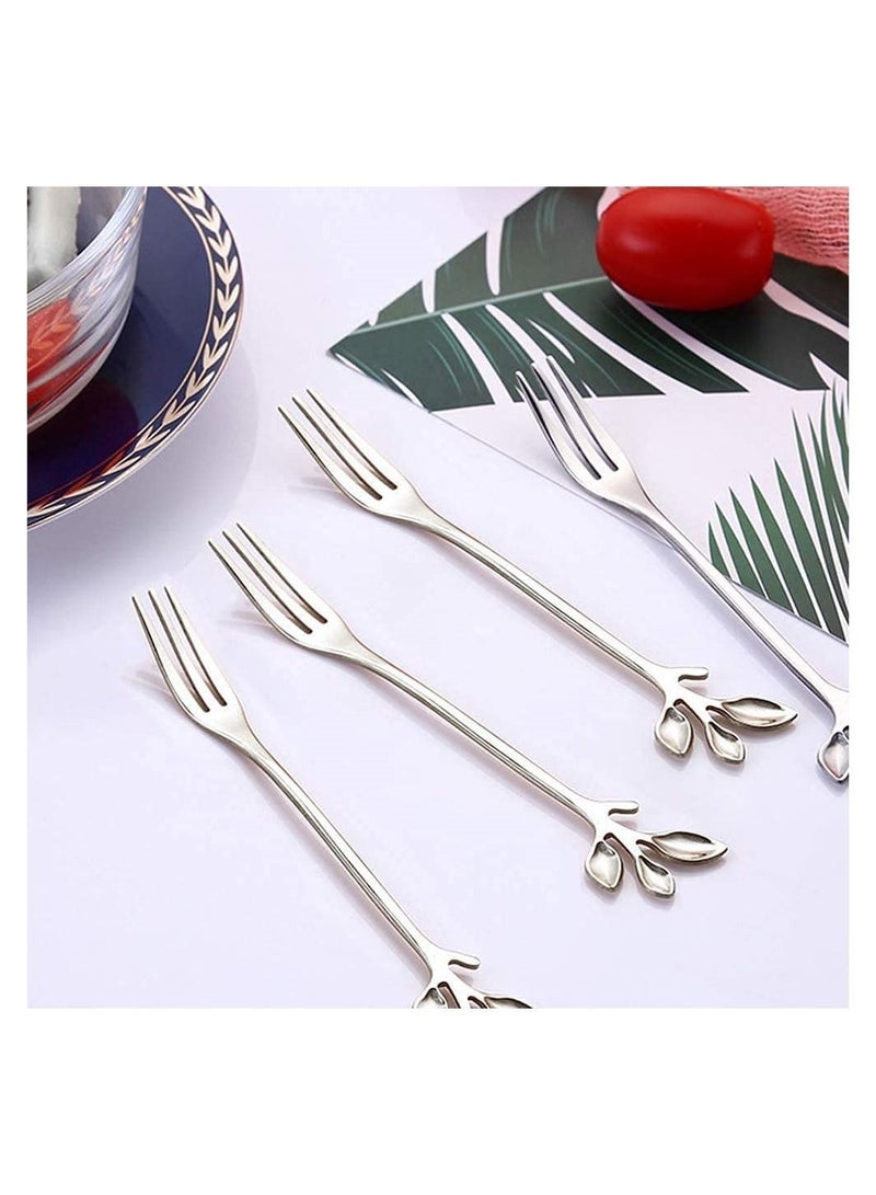 واي آند دي ملعقة شاي للقهوة ، 12 قطعة من الفولاذ المقاوم للصدأ ملاعق للحلوى والشاي شوكة شوك حلويات مقبلات بما في ذلك 6 و للمطبخ وحفلات الشاي والمقاهي - Image 3