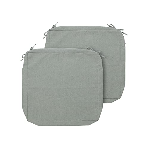 FUNHOME Outdoor Cushion Covers 20 x 18 x 4 inch,Set of 2,Replacement Seat Cushion Cover for Patio Furniture Chair,Water Resistant,Fade-Resistant Slipcover Only,No Insert(Light Gray) - Image 1