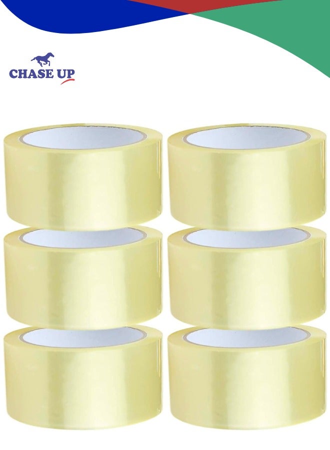 Chase Up Clear Packing Tape | 2 inches x 50 yards Strong Heavy Duty Packaging Tape for Sealing Parcel Boxes, Moving Boxes Houses, Large Postal Bags, Office Supplies [6 Rolls] - Image 2