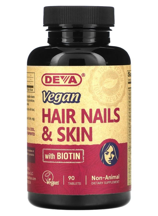 Deva Vegan Hair Nails & Skin with Biotin 90 Tablets