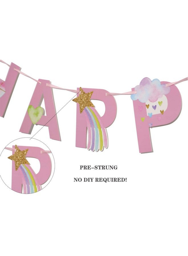 sinoeem Unicorn Happy Birthday Banner Unicorn Party Decorations Supplies Rainbow Unicorn Bunting Banner For Kis Unicorn Birthday Party Favor Photo Props,Pre-Assembled - Image 4