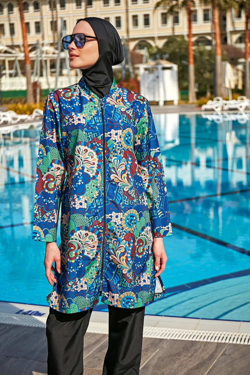 Remsa Mayo Remsa Swimsuit Parachute Full Covered Hijab Swimsuit R4605 Mahperi