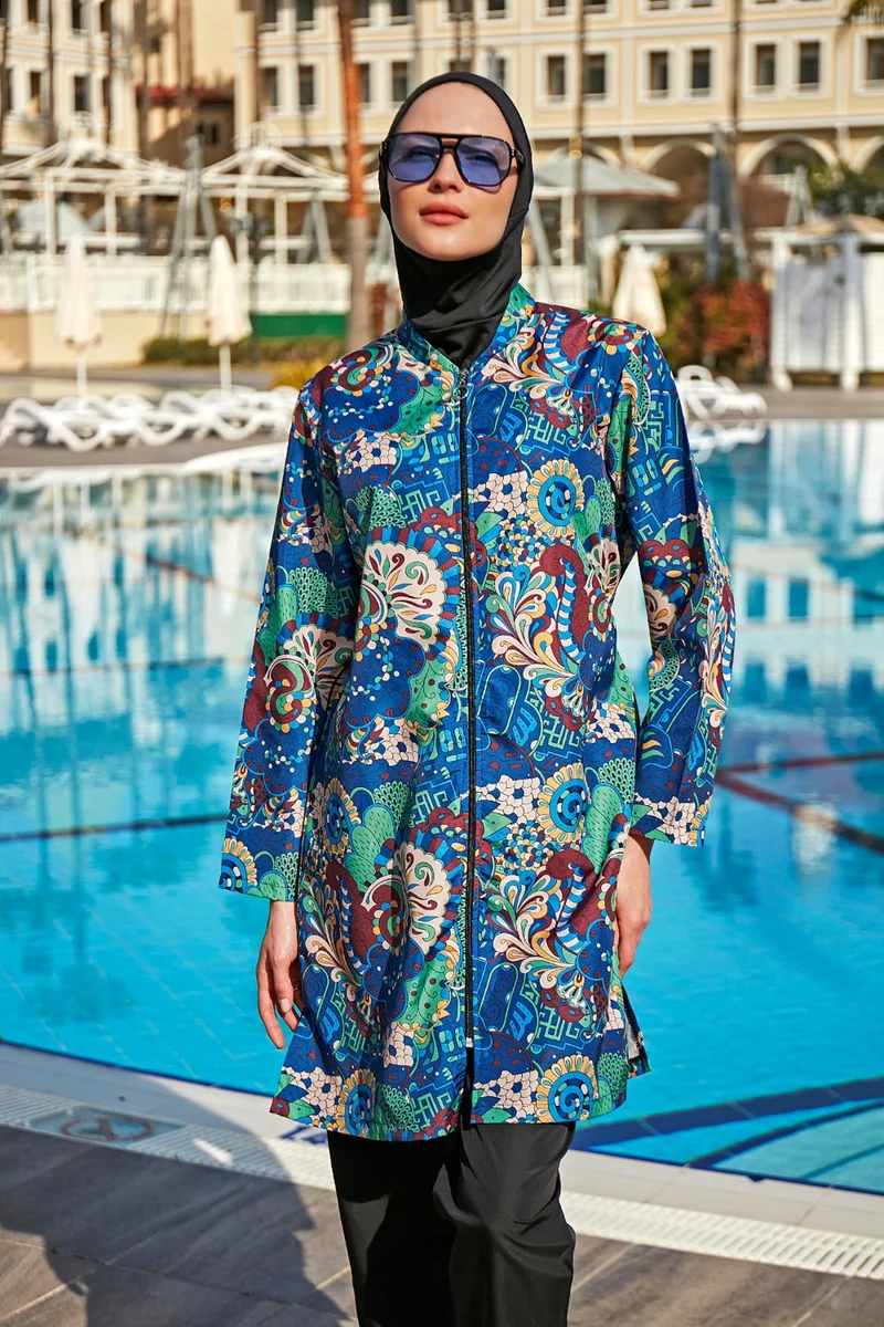 Remsa Mayo Remsa Swimsuit Parachute Full Covered Hijab Swimsuit R4605 Mahperi