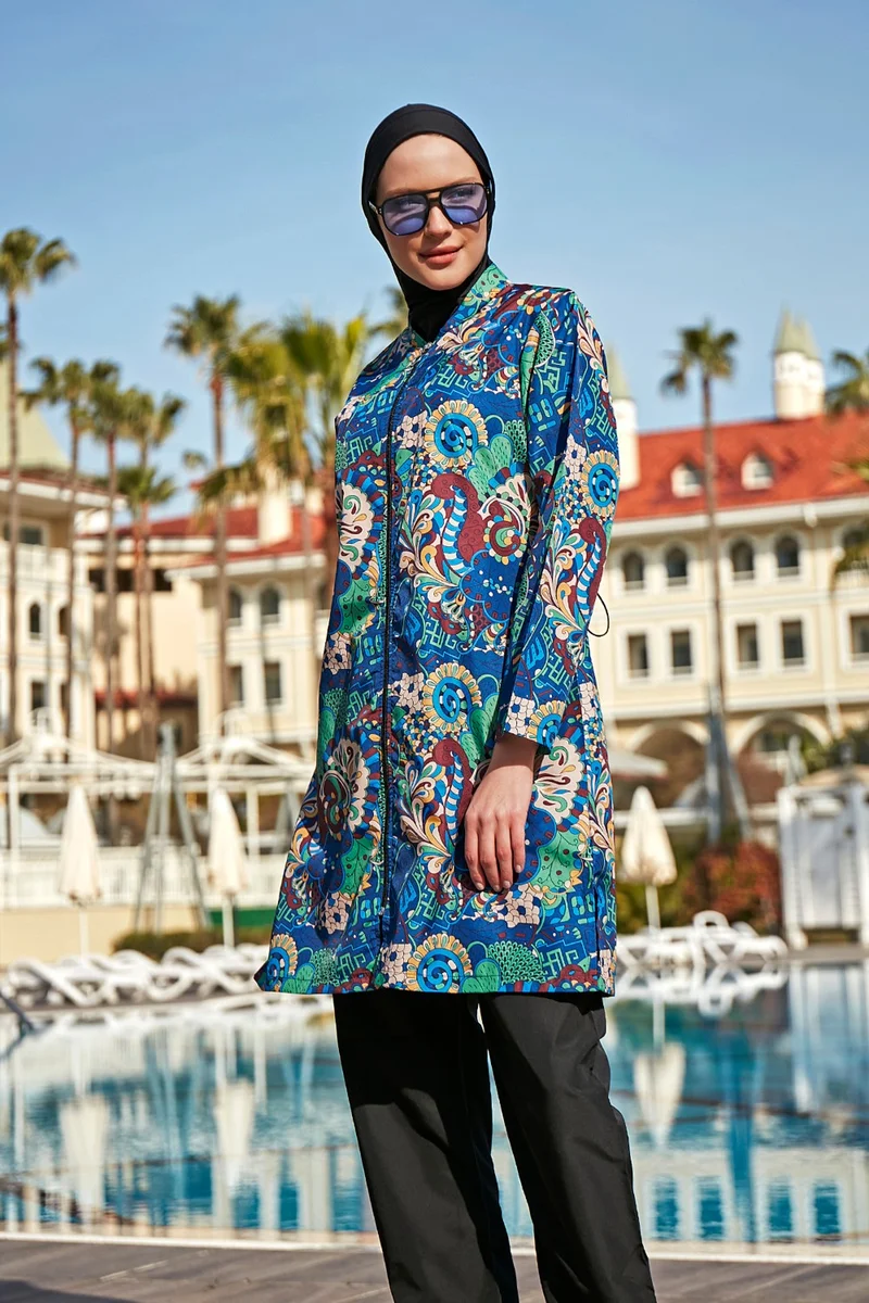 Remsa Mayo Remsa Swimsuit Parachute Full Covered Hijab Swimsuit R4605 Mahperi