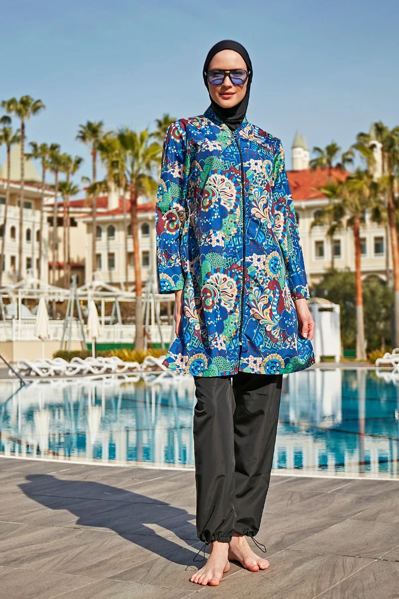 Remsa Mayo Remsa Swimsuit Parachute Full Covered Hijab Swimsuit R4605 Mahperi