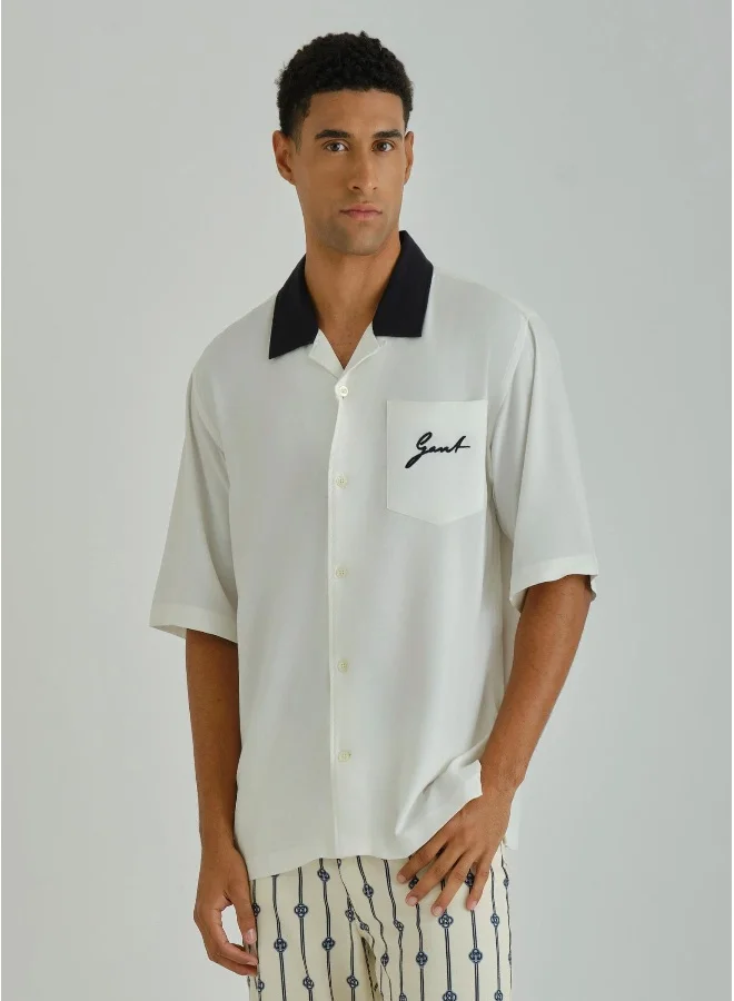 GANT Gant Ramadan Collection  Men's Eggshell Viscose Shirt