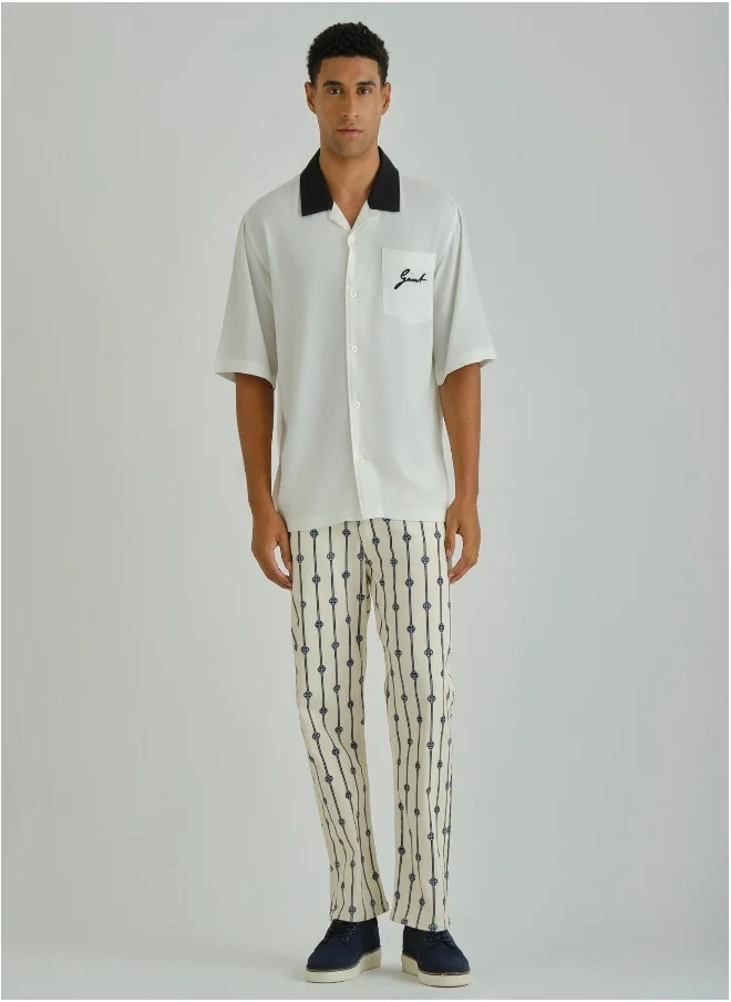 غانت Gant Ramadan Collection  Men's Eggshell Viscose Shirt