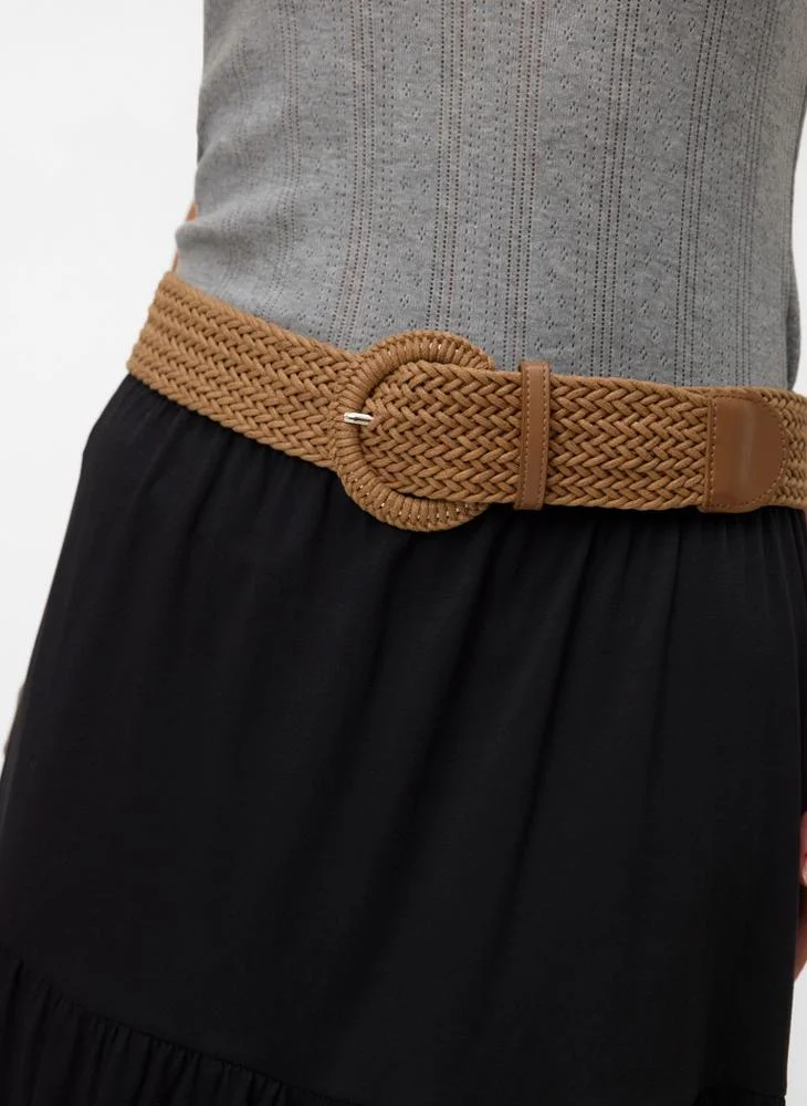 Vero Moda Textured Circular Buckle Belt