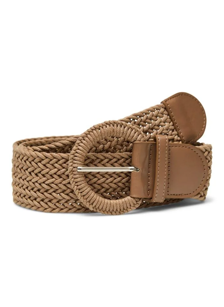 Vero Moda Textured Circular Buckle Belt