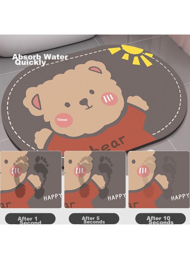 Yishang Home Bathroom Mat, Absorbent, Non-slip, Quick-drying, Bathroom Floor Mat, Toilet Entrance Mat, 40*60 - Image 2