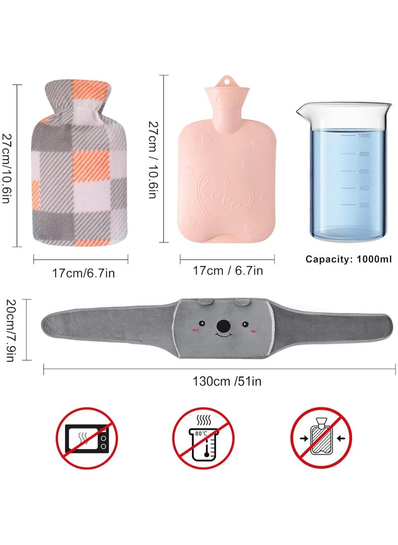 Generic - Grey Shiba Inu Hot Water Bottle, Rubber Warm Water Bag With Soft Waist Cover For Keeping Warm On Neck And Shoulders, Back, Hands, Legs, Waist - Image 1