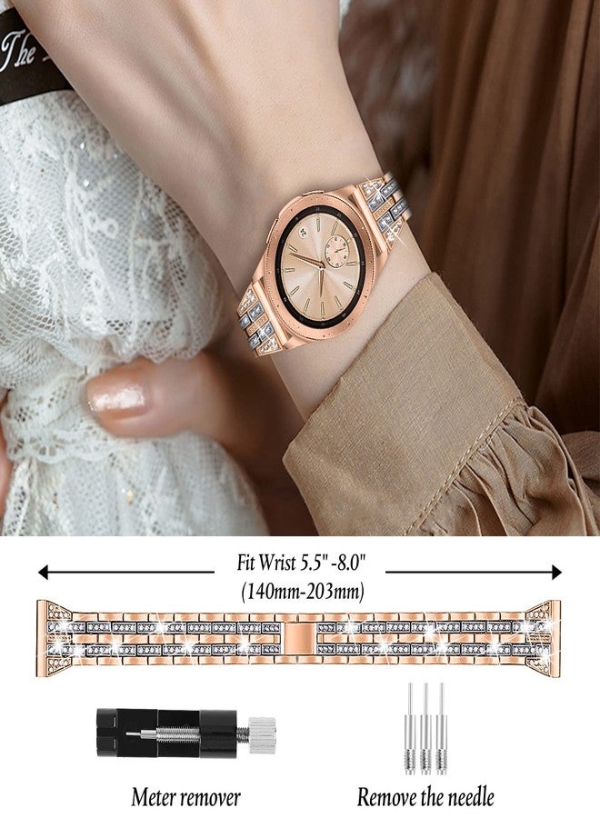 JOYOZY Women Stylish Band for Samsung Galaxy Watch 6/4/5/7/FE 40mm 44mm/Watch 6/4 Classic/Galaxy Watch 3 41mm/Active 2 40mm 44mm/Watch 5 pro 45mm,Stainless Steel 20mm Jewelry Watch Strap Wrist - Image 3