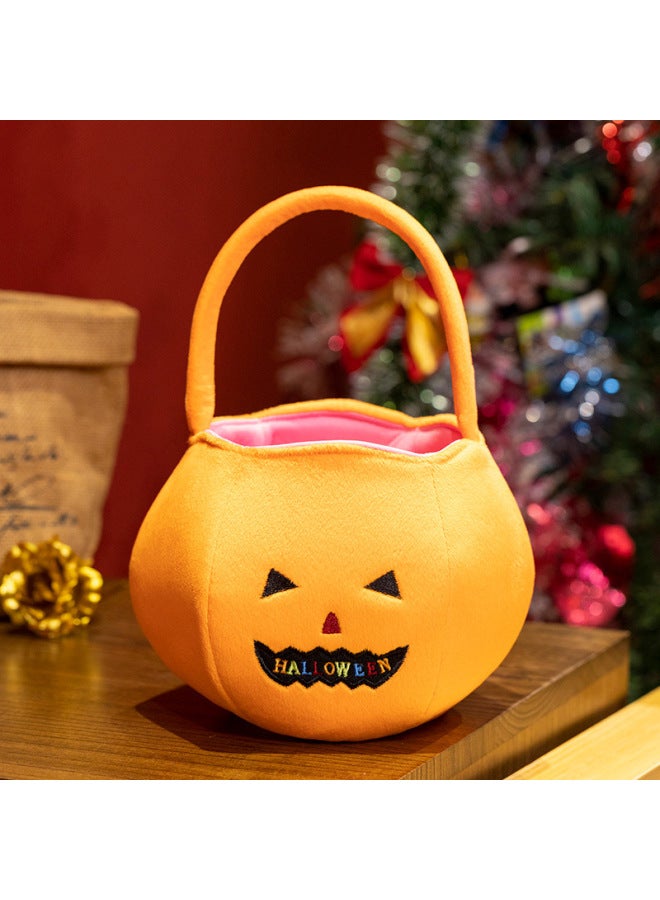 Loquat Pumpkin Bucket Candy Bag Devil Candy Bag Portable Gift Bag Children's Candy Basket Decoration Props-Specifications:Pumpkin Candy Bag-Color:20 × 25cm - Image 1