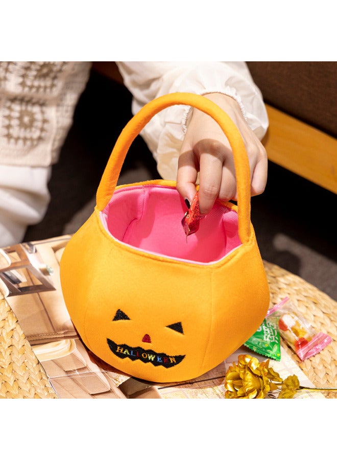 Loquat Pumpkin Bucket Candy Bag Devil Candy Bag Portable Gift Bag Children's Candy Basket Decoration Props-Specifications:Pumpkin Candy Bag-Color:20 × 25cm - Image 2