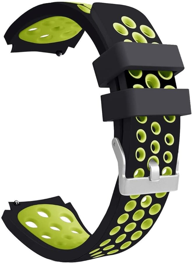 TREETOP Compatible for Samsung Galaxy Watch 46mm Band, 22mm Breathable Soft Silicone Sport Band Replacement Strap Wristband Accessory for Galaxy Watch 46mm/Gear S3/Ticwatch Pro (Black/Green)