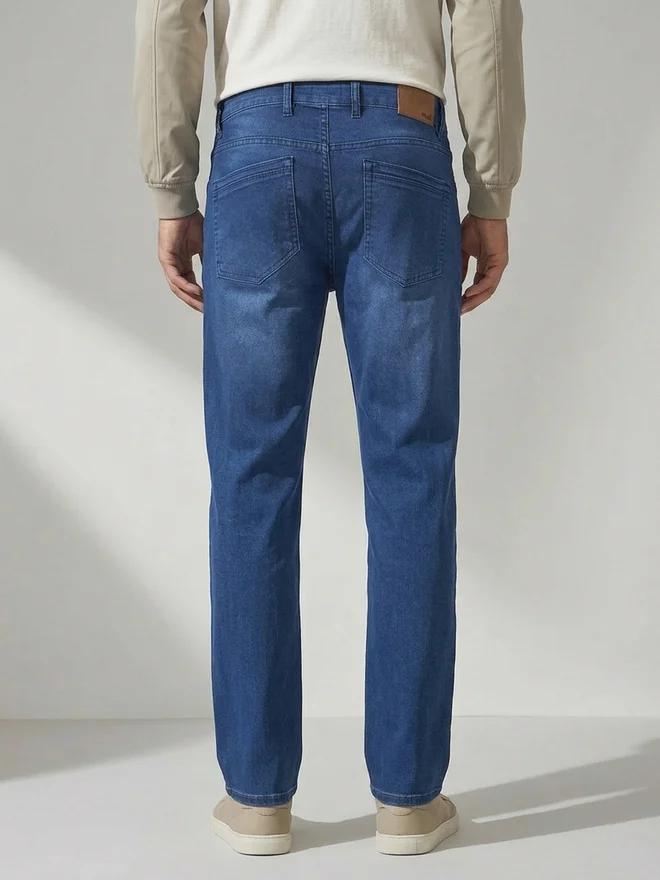 Styli Medium Blue Men Blue Relaxed Fi Washed Jeans for Men | Best Price UAE