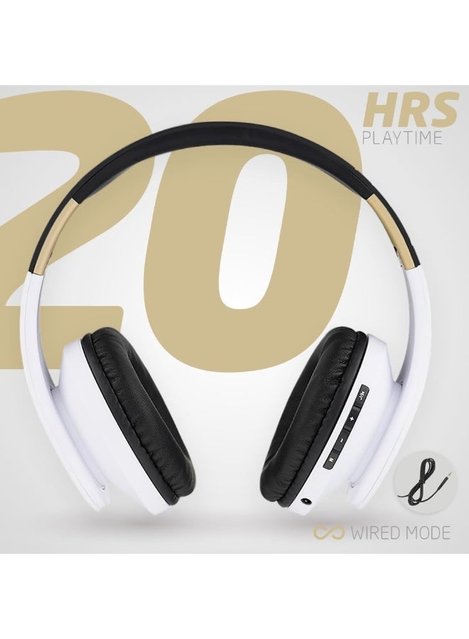 PowerLocus Bluetooth Headphones Over Ear, Wireless Bluetooth Headphones with Microphone, Foldable, Hi-Fi Stereo Sound, Soft Memory Foam Earpads, Micro SD/TF and FM mode for Phone/PC/Tablet - Image 2