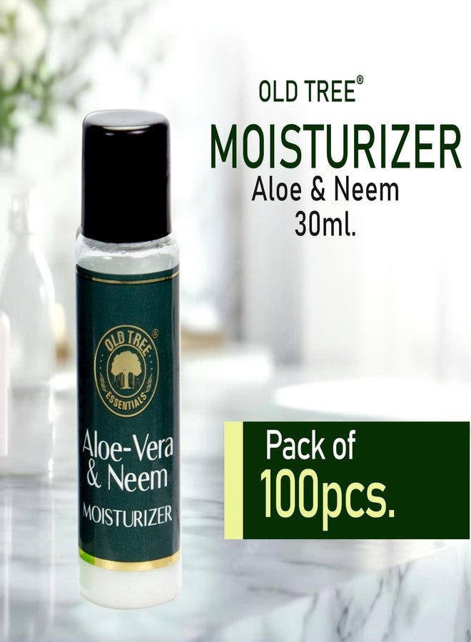 أولد تري مجموعة مستلزمات العناية الشخصية المرطبة من أولد تري، بخلاصة النيم والصبار، 30 مل - (مجموعة من 100 قطعة) | مرطب بحجم مناسب للسفر، غرف الفنادق، بيوت الضيافة | مستلزمات وإكسسوارات الفنادق - Image 2