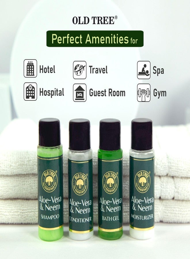 أولد تري مجموعة مستلزمات العناية الشخصية المرطبة من أولد تري، بخلاصة النيم والصبار، 30 مل - (مجموعة من 100 قطعة) | مرطب بحجم مناسب للسفر، غرف الفنادق، بيوت الضيافة | مستلزمات وإكسسوارات الفنادق - Image 5