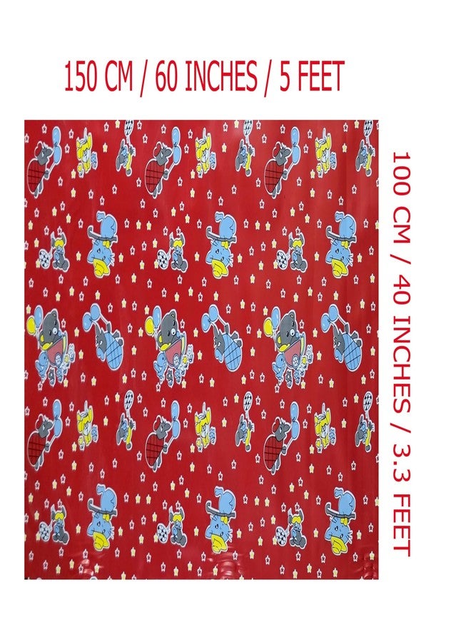 Ecosoft Baby Plastic Sheet/Rubber Sheet for Babies/Bed Wetting Protector / 100 x 150 CM (Mouse RED) - Image 2