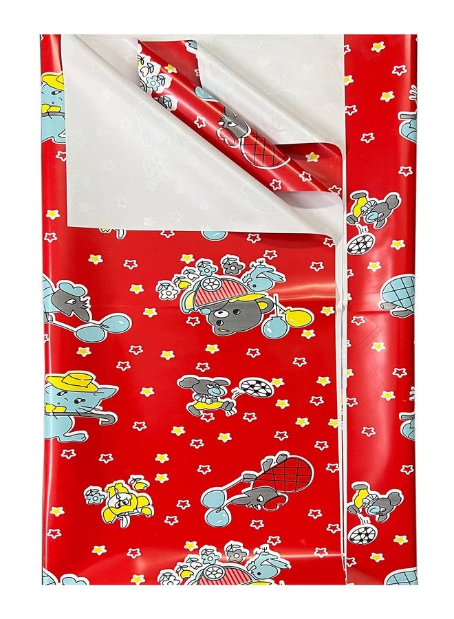 Ecosoft Baby Plastic Sheet/Rubber Sheet for Babies/Bed Wetting Protector / 100 x 150 CM (Mouse RED) - Image 3