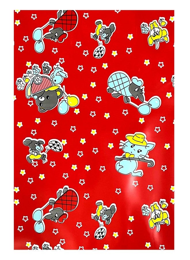 Ecosoft Baby Plastic Sheet/Rubber Sheet for Babies/Bed Wetting Protector / 100 x 150 CM (Mouse RED) - Image 4